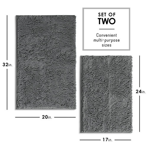 Black Bath Rugs & Mats You'll Love | Wayfair